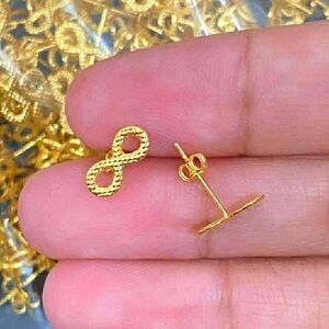 💯 Real Pure Gold Stud Earrings Solid Gold Lightweight Only